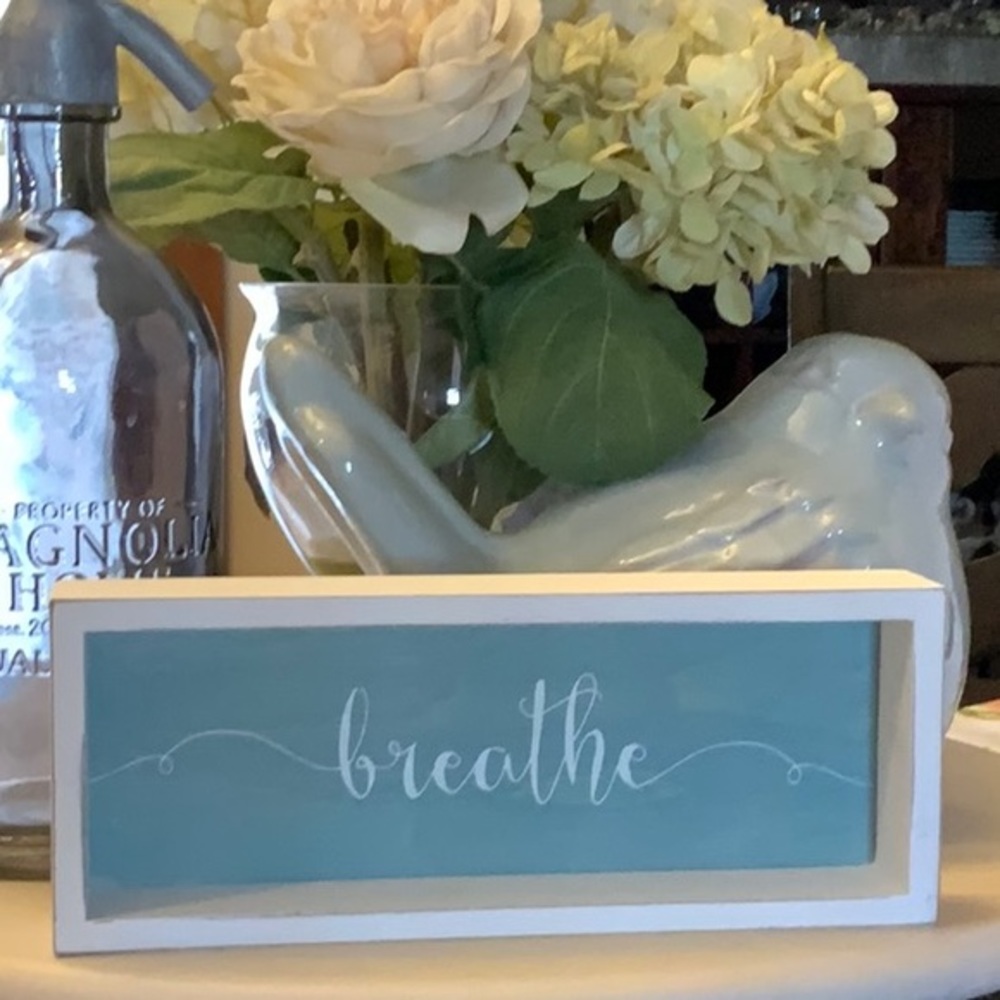 Modern Farmhouse “breathe” Wood Framed Decor
